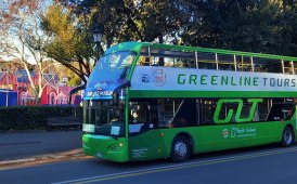 Con gli autobus turistici scoperti di Green Line Tours a Villa Borghese 